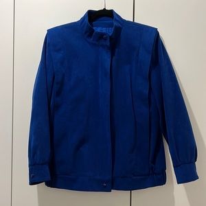 Vintage Blue Suede-Style Jacket